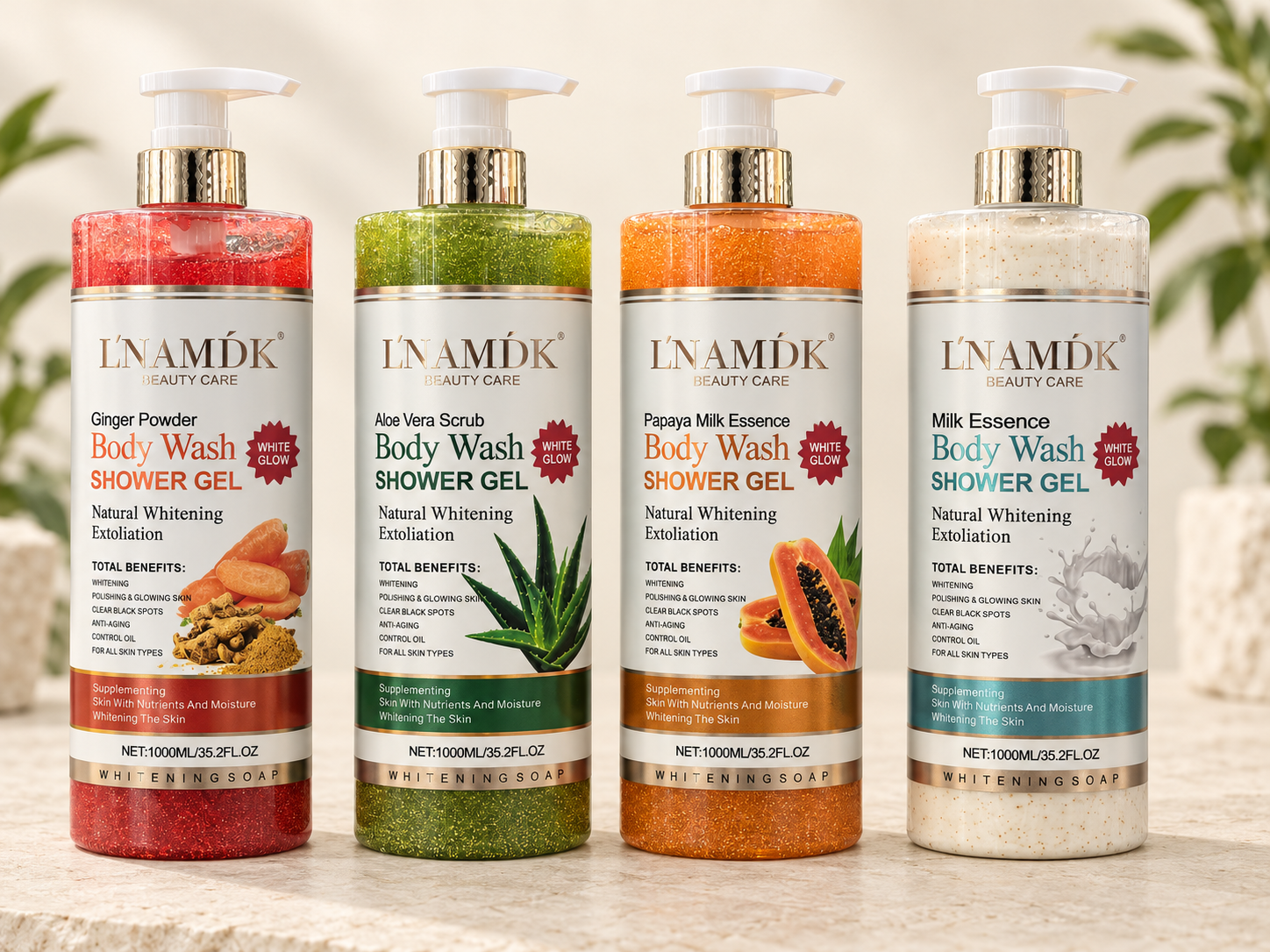 LNAMDK Exfoliating Body Wash, Pump Collection