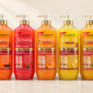 BLKRENTO exfoliating shower gel pump bottles